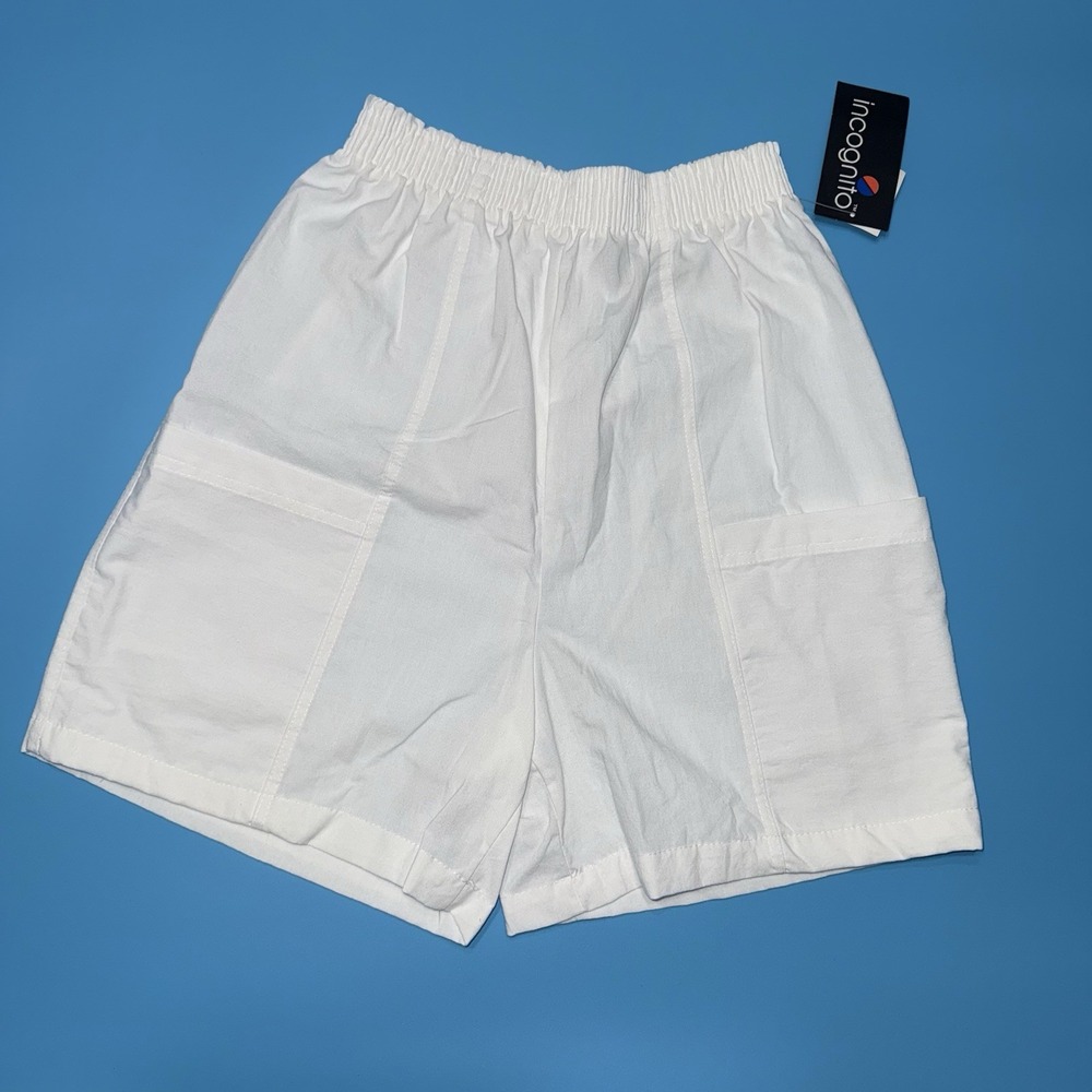 Vintage Incognito White High Waist Shorts Women's S Elastic Waist Pockets NWT